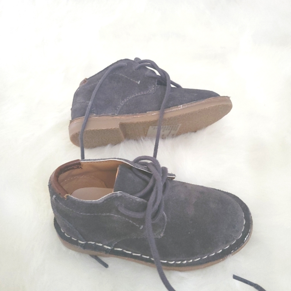 Kenneth Cole New York Real Deal Suede T size 5 Dark Grey lil Boys Dress Shoes